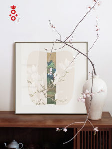 Retro Chinese Style Office Study Background Wall Art New Type Tea Room Decoration Combination Modern Floral Paintings for Living Room