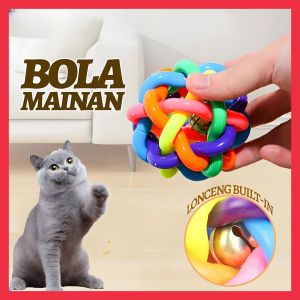 BOLA LONCENG KARET 7 WARNA MAINAN KUCING
