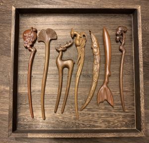 Real Wood Sandalwood Hairpin Set Ancient Chinese Style Hanfu Hair Accessories Bun Hairpin Traditional Ethnic Fashion Hairgadgets