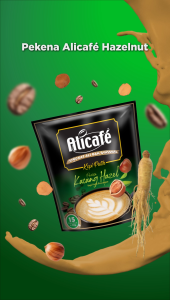 Alicafe Tongkat Ali & Ginseng White Coffee Hazelnut (36gm X 15 Sachets)