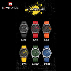 Naviforce Watch For Men Waterproof Original  Japan Movement rubber strap Wristwatches 9202T