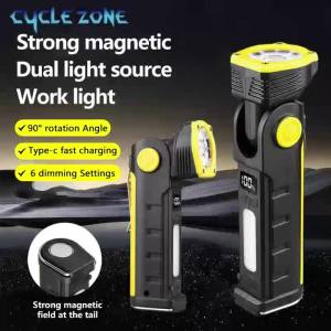 Đèn Pin Làm Việc LED COB Có Đế Từ Tính Sạc Type-C 6 Chế Độ Chiếu Sáng Góc Chiếu Sáng Có Thể Điều Chỉnh Đèn Kiểm Tra Sửa Chữa Ô Tô