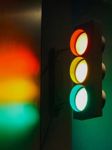 Industrial Loft Style Wall Lighting for Restaurant Bar Barber Shop Decorative Atmosphere Red Green Light Vintage Iron Glass