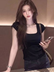 PEIXI | Slim Black T-Shirt Summer New Style