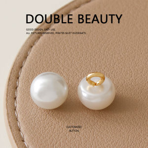 Elegant Simple High-End Button Pearl Dumpling Half-Circle Exquisite High-Light DIY Shirt Cheongsam Top Open Cardigan Decorative Buttons