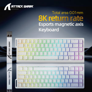 ATTACK SHARK | ATTACK SHARK X68HE Esports Magnetic Axis Keyboard 8KHz Polling Rate 0.01mm ActuationRGB Laptop E-sports Gaming Keyboard