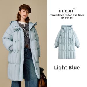 INMAN | Removable Hood Fur Long Womens Down Jacket