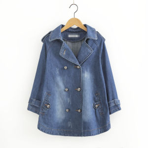 Womens A-Line Denim Short Jacket Spring Autumn Fashion Brand Small French Style Big Size Coat Casual Commute Style Cotton