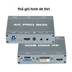 Thẻ Ghi Hình Video DVI HDMI VGA Sang USB3.0 4K PRO BOX Đầu Ra 1080P 60fps Hỗ Trợ HDMI Loop Plug And Play Thiết Bị HD AV Để Chuyển Đổi Tín Hiệu Kỹ Thuật Số Sang Analog
