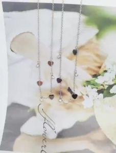 Lokaer Stainless Steel Choker Necklace Heart & Zircon Charms Rose Gold Color Pendant Necklaces Jewelry Gift For Women N18275