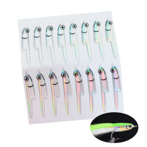 8 Pairs/Bag Fleye Foils Fly Tying Material Pre-shaped Fish Sides Vinyl Masks Silverside Fish Head Sticker for Saltwater Baitfish