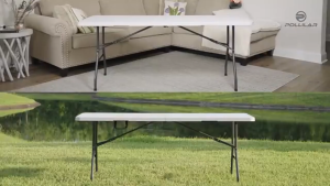 Plastic Folding Table Heavy Duty | Portable HDPE Banquet Table for Party Event Outdoor & Business