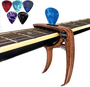 PLAYOU  Guitar Capo for Acoustic and Electric Guitar 3 in 1 Capo with Pick Holder+1pcs pick