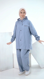 ZOTTA Jas Hujan Wanita Bluesky Lucu Aesthetic Stelan Celana