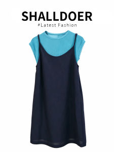 Shalldoer | Sleeveless Round Neck Loose Tank Top and Midi Dress Set Womens Suit