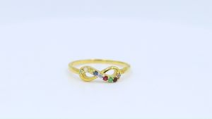 แหวนอินฟินีตี้นพเก้าแท้ ทองแท้ 9k 37.5% เพชรเกสร PL163