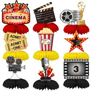 Bộ Trang Trí Trung Tâm Hình Tổ Ong 9 Món Chủ Đề Phim Ảnh Hollywood Trang Trí Bàn Theo Chủ Đề Oscar Cho Bữa Tiệc Theo Chủ Đề Điện Ảnh Làm Từ Giấy Bìa Cứng