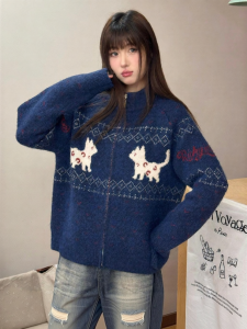 RickyisClown | Couples Knit Sweater with Cat Fair Isle Pattern Fall/Winter