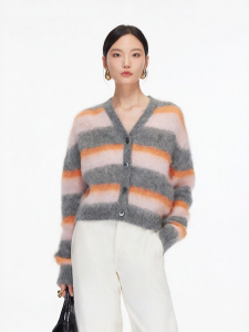 Vero Moda | Áo Cardigan Sọc Merino Wool & Mohair Mới Thời Trang cho Nữ