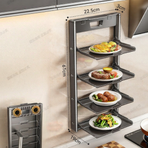 HANYUXUAN | Wall-mounted Foldable Space-saving Multi-purpose Kitchen Storage Rack