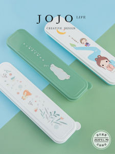 Portable Fashion Cartoon Childrens Dining Set JOJOS L PD Superb for School Travel Folding Cutlery Set Restaurant Use