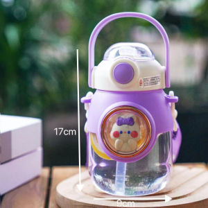 Cute Kids Water Bottles With Straw For Girls Childrens 820ml Large Capacity Kawaii Cartoon Student School Travel Water Cup