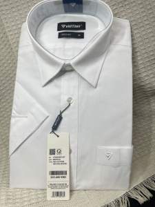 (1p0659 )Áo trắng ngắn tay hoạ tiết fom reguler( rông)