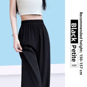 XIANYIJIAO | Black Slim-fit Womens Trousers for Summer Comfort and Flow Lightweight