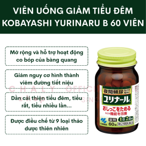 Viên uống giảm tiểu đêm Kobayashi Pharmaceutical Yurinaru B 60 viên Nhật