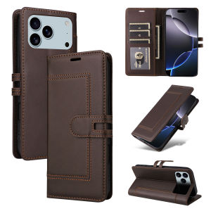 szhaiyu | Luxury Leather Card Solt Phone Case For IPhone 18 17 16 15 14 13 12 Pro Max Plus 17Air 17E 16E Shockproof Kickstand Cover