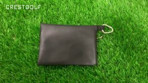 CRESTGOLF Cross border hot selling PU leather golf stud storage bag stud bag small ball bag waist hanging small waist bag mini storage bag