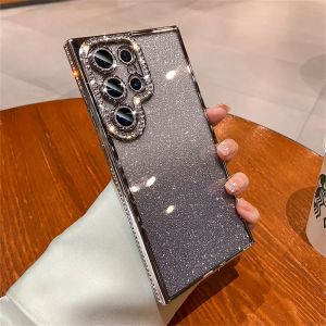 Luxury Glitter Rhinestone Case For Samsung Galaxy S26 S25 S24 S23 S22 Ultra Plus Bling Crystal Clear Plating Shockproof Cover
