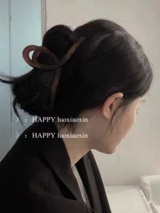 คลิปหนีบผมแบบมีดขนาดใหญ่สีambre สำหรับผู้หญิง สไตล์เรโทร สไตล์เจ้าหญิง คลิปหนีบผมแบบเรียบง่ายและหรูหรา คลิปหนีบผมแบบมีดสำหรับฤดูใบไม้ผลิ