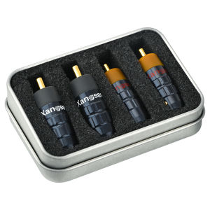 Xangsane 4 PCs Pure Copper Gold-Plated HiFi RCA Lotus Form Plug Audio Signal Cable AV Connection Terminal