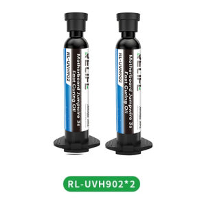 2PCS RELIFE RL-UVH902 10ML UV 3S Quick-drying Solder Mask Ink for Mobile Phone Repair Jumping Wire + RL-014 UV curing light tool