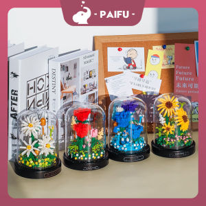 PAIFU Mini Building Block 3D DIY Assembled Flower Bouquet Micro Nano Block Small Particles Blocks Building Set Bricks Toys with ledGift Others With Protective Cover Send Greeting Cards