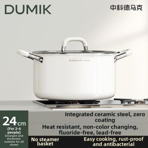 DUMIK | 316 Stainless Steel Food Grade Pot Electromagnetic Stove and Gas Compatible 2-Handle