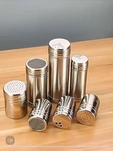 FR-C1265 Tempat Bumbu Dapur Stainless Tutup Putar Serbaguna / Tempat Merica Gula Lada / Wadah Garam