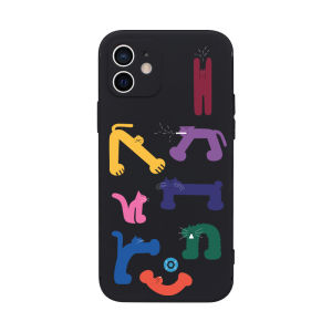 Cute Couple Dog And Cat Silicone Phone Case Full Cover Soft Shell Protective Cover for  15 16 pro Max 17 pro Mobile Phones