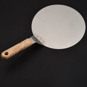 ไม้พายพิซซ่า 12 นิ้ว พิซซ่าหิน Pizza Shovels ขนาดใหญ่ ด้ามไม้สั้น เกรดอาหาร 430 สแตนเลส สแตนเลสที่ตักพิซซ่า อุปกรณ์ทำขนมอบ รุ่นไม้พายเค้กพลั่ว Paddle เครื่องมือโอนย้าย