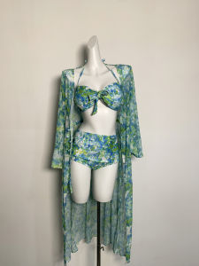 Bộ Đồ Bơi Ba Mảnh Họa Tiết Hoa Kiểu Pháp Miller Estate Dành Cho Nữ Đồ Bơi Bảo Thủ Đi Biển Đồ Bơi Thể Thao Đồ Bơi