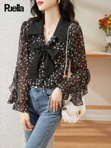 puella | Graceful Printed Bow Blouse