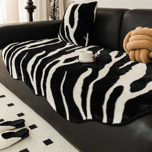 ฤดูใบไม้ร่วง ฤดูหนาว หนาขึ้น ขนกระต่ายกํามะหยี่โซฟาเบาะรองนั่ง กันลื่น Full Wrap โมเดิร์น เรียบง่าย สไตล์เครื่องซักผ้าความอบอุ่น