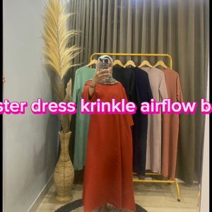 DRESS CRINKLE AIRFLOW POLOS JUMBO // DASTER CRINKLE OVERSIZE TANGAN 3/4