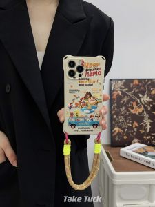 SuperMario Pura70 pro Ultra Phone Case with Lanyard in White Silicone Material for Huawei And  16 pro Max Anti-Fall with Corner Openings