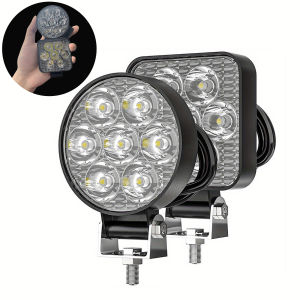 12-24V 7LED Mini Square/Round LED Work Light Off Road Auxiliary Modified Headlights Spotlights Flood Spot Lamp for Car Truck SUV