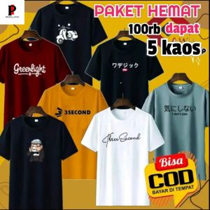 Kaos Pria 100rb Dapat 5 Pcs Trendyy / Kaos Distro Dewasa Terbaru