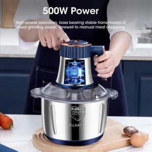Electric Meat Grinders 5L 304 Stainless Steel Food Crusher Multifunctional Vegetable Slicer Chopper Mincer Baby Food Processor