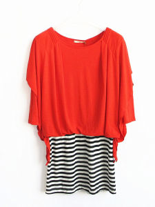 ชุดเดรสยาวแขนยาวลายทางสไตล์ลำลองฤดูใบไม้ผลิและฤดูใบไม้ร่วง เอวสูง กระโปรงทรงเอ ชุดเดรสยาวเอวสูง ชุดเดรสยาวเอวสูง