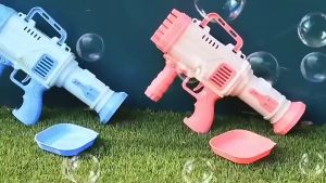 Bubble Gun 25 Holes Automatic Bubble Gun Toy Machine Gun Bubble Blower for Kids